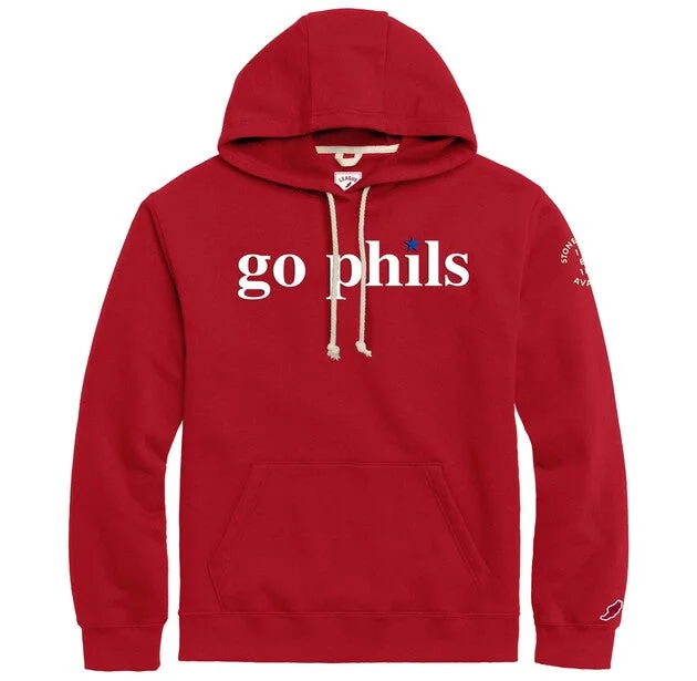 hoodies with slogans for men -Go Phils Essential Fleece Hoodie - Cardinal Red