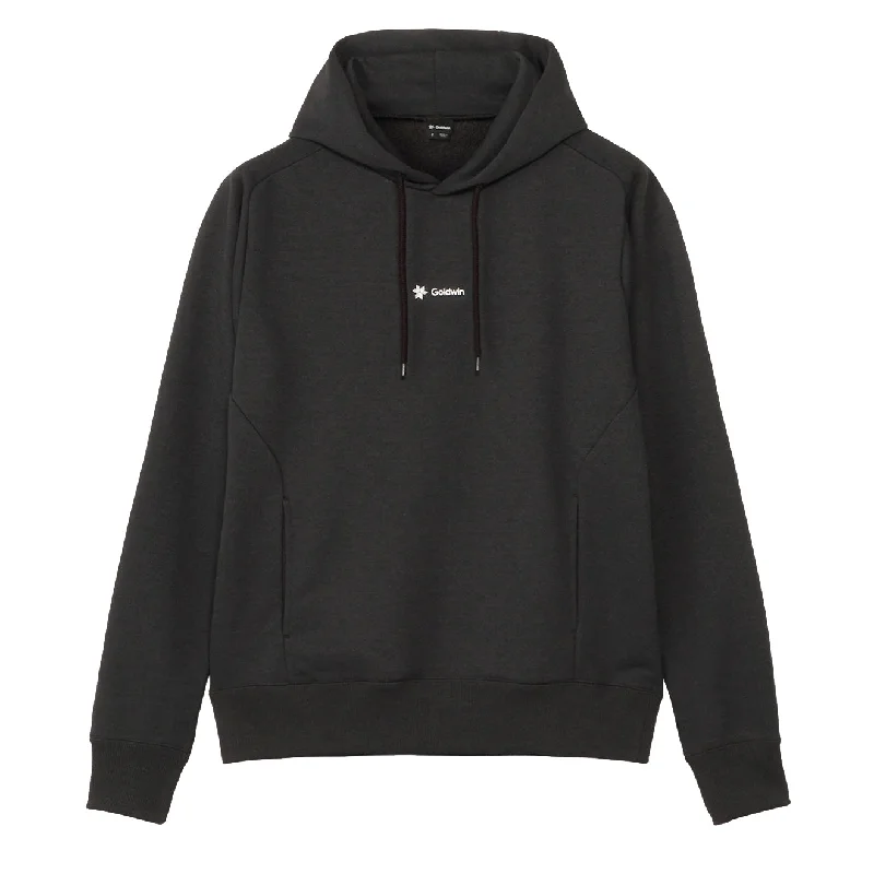 athletic sweatshirts for men -Goldwin Logo Sweat Hoodie Black