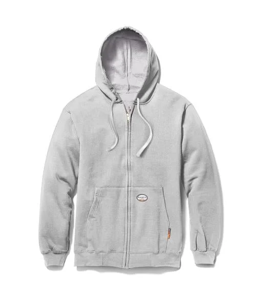 men's fleece sweatshirts -Rasco FR Gray Zip Front Hoodie W/ Detachable Hood