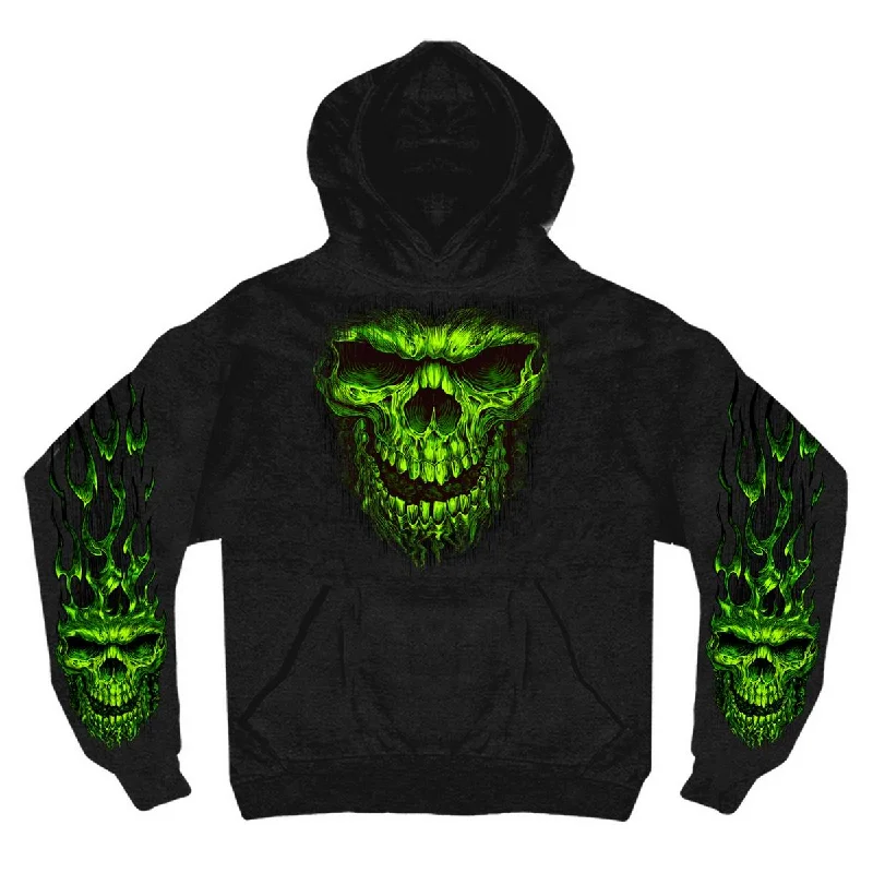 men's fleece-lined sweatshirts -Hot Leathers GMS4023 Men’s Shredder Skull Black Hoodie Sweatshirt