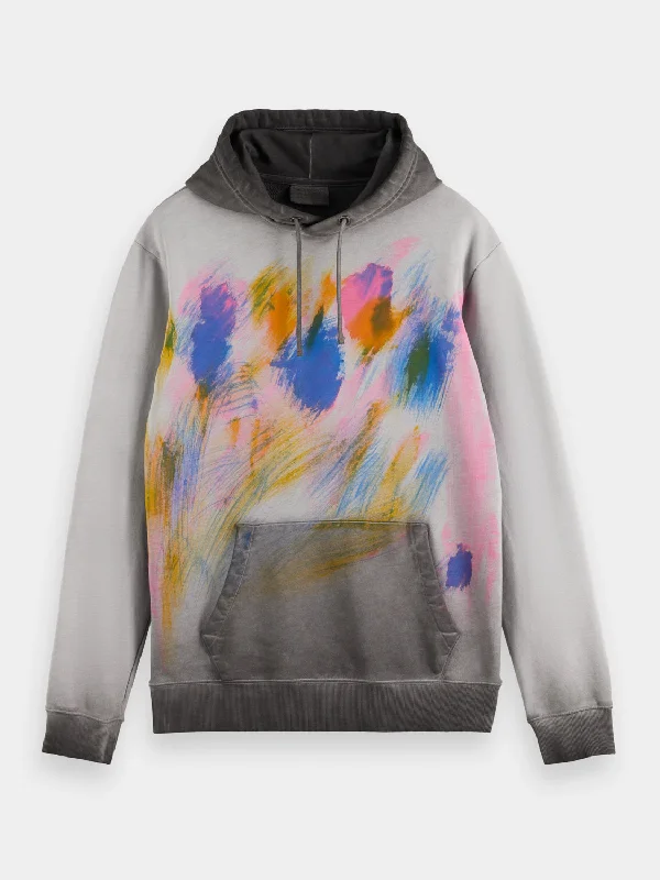 men's sweatshirts with designs -Irregular dyed hoodie