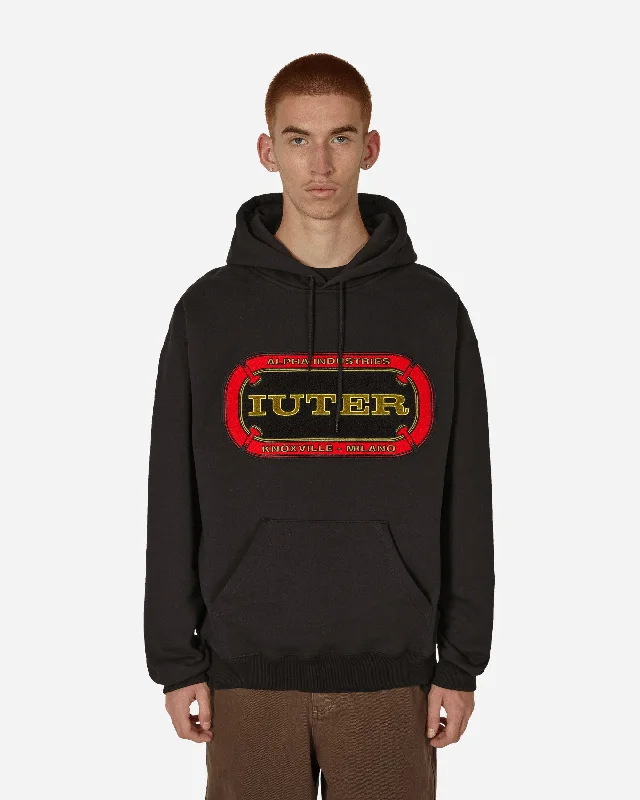 men's outdoor sweatshirts -Alpha Industries Mat Hoodie Black