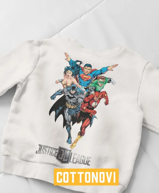 cozy sweatshirts for men -White Sweatshirt & Hoodie Justice league Print