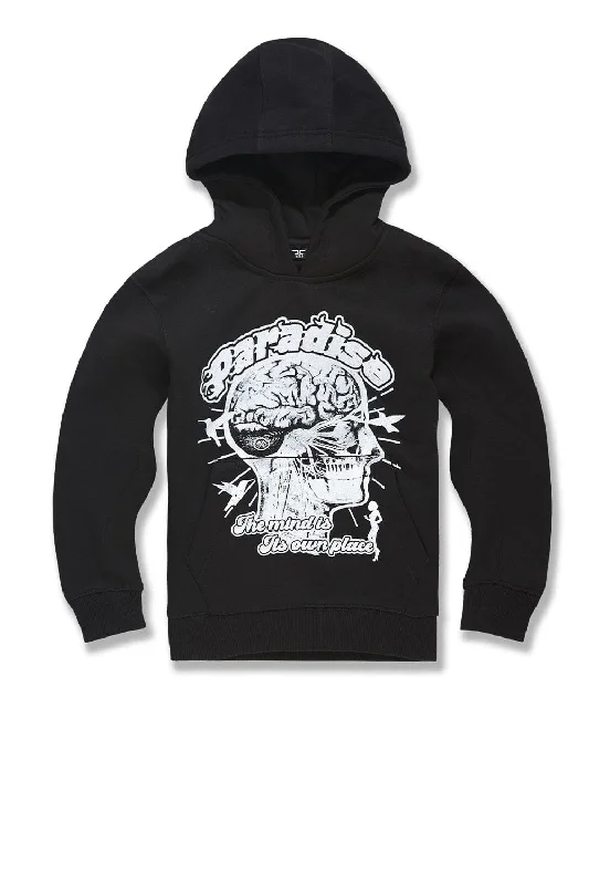 men's soft sweatshirts -Kids Cranial Paradise Pullover Hoodie (Black)