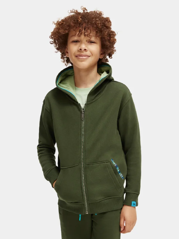 custom sweatshirts for men -Kids - Relaxed fit zip-through hoodie