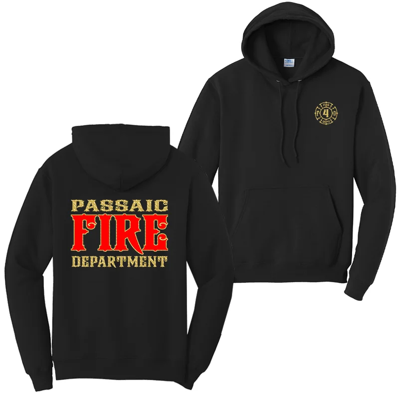 men's hoodies for casual outings -Traditional Fire Department Design, Firefighter Fleece Pullover Hoodie