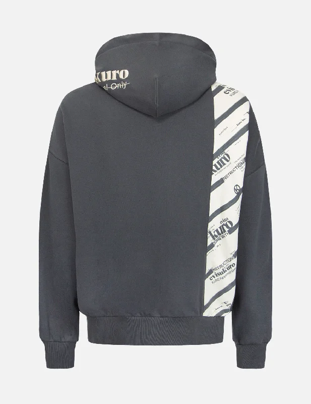 slim-fit hoodies for men -Logo Printed Pannel Hoodie