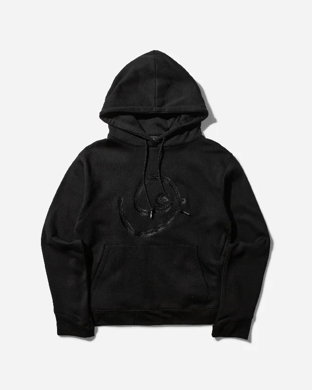 men's sweatshirts for running -Men's  Embroidered Spiral Hoodie Black