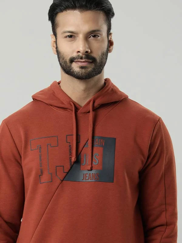 zip-up sweatshirts for men -Men Full Sleeve Color Block Hoodie Sweatshirt