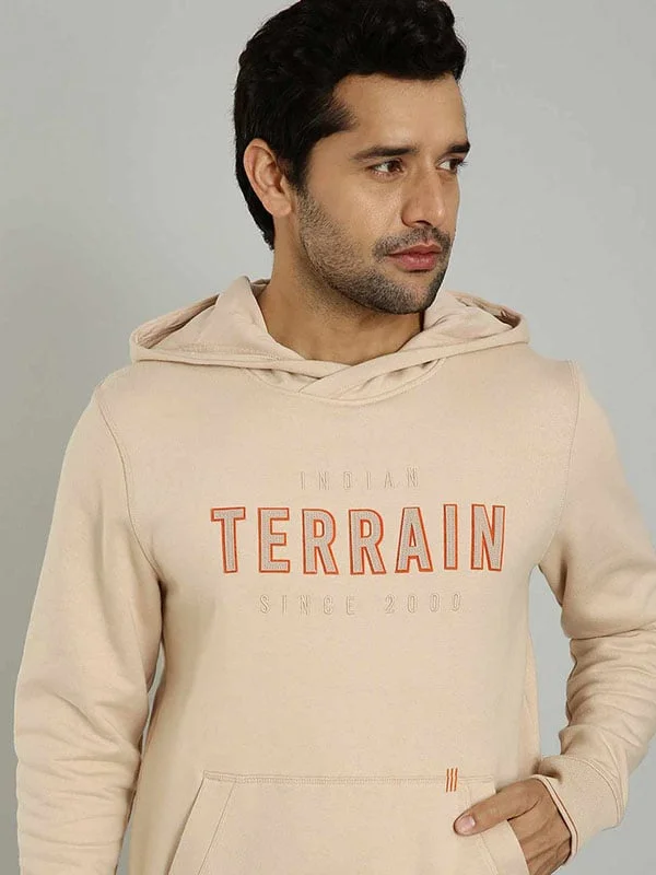 sleek sweatshirts for men -Men Graphic Full Sleeve Sweatshirt with Hoodie