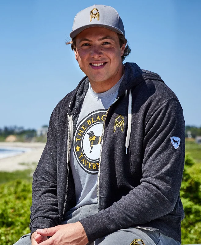 athletic sweatshirts for men -Adult Charlie McAvoy Terry Full Zip Hoodie