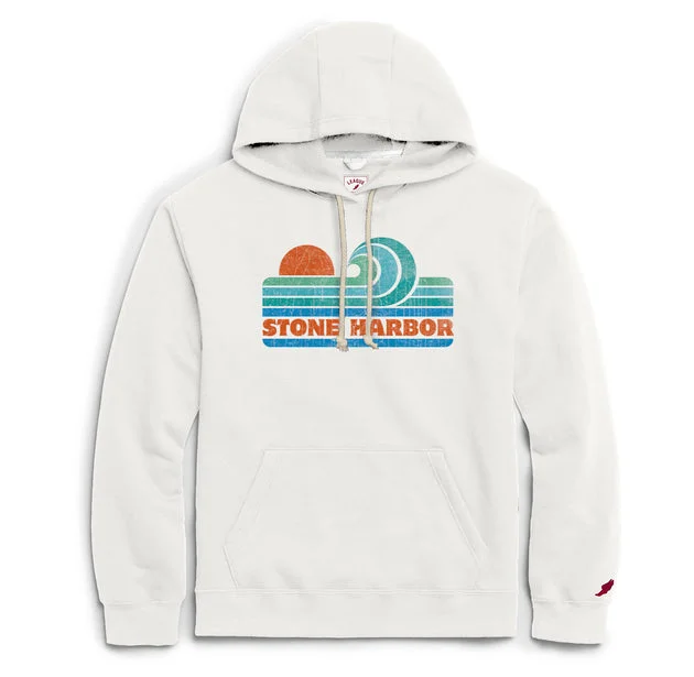 stylish sweatshirts for men -Men's Stone Harbor Essential Fleece Hoodie - White