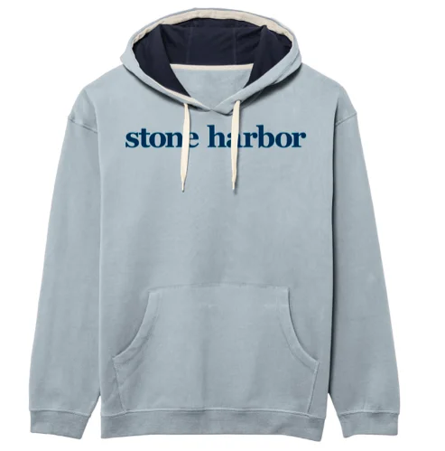 men's fleece-lined sweatshirts -Men's Stone Harbor Peerless DLX Hoodie - Blue Fog/Ombre Blue