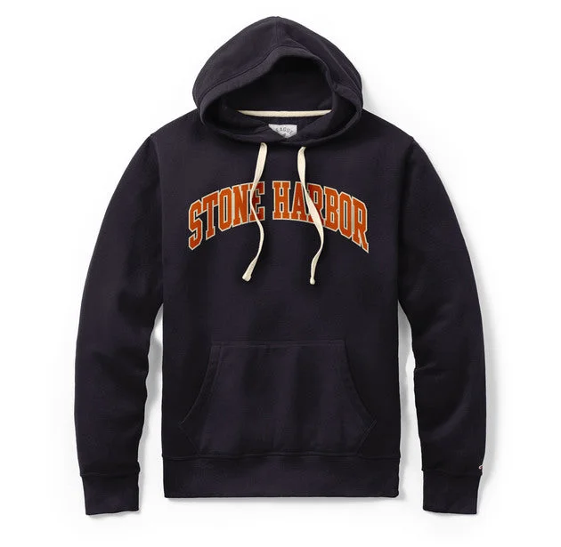 athletic sweatshirts for men -Men's Stone Harbor Stadium Hoodie - Fall Navy