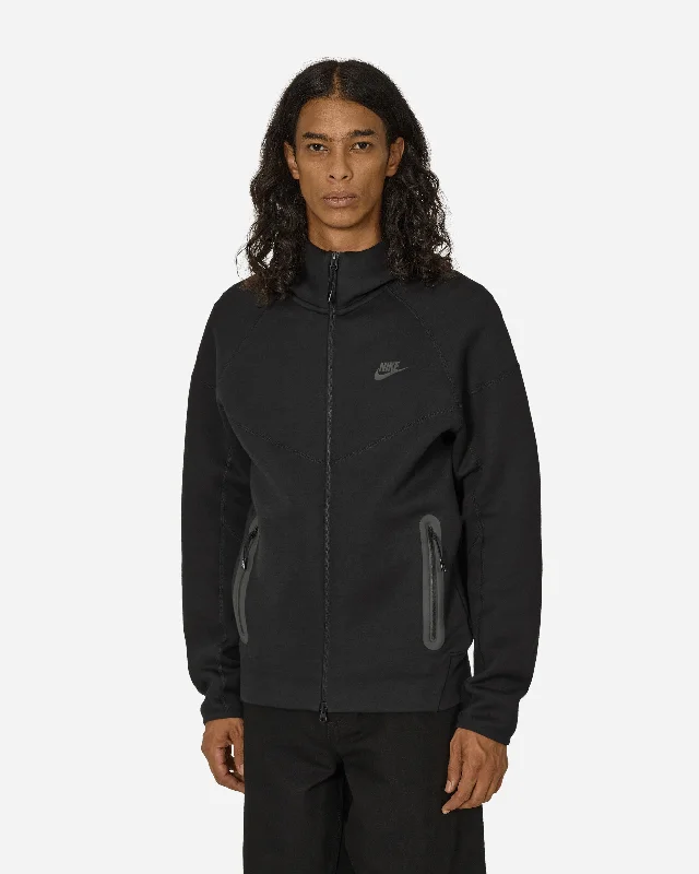 men's winter sweatshirts -Tech Fleece Windrunner Full-Zip Hoodie Black