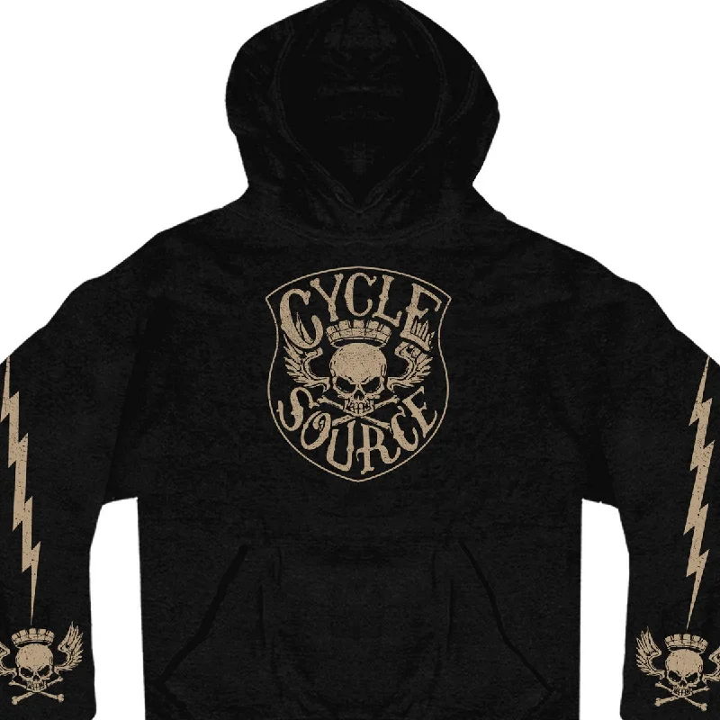 men's hoodies for cold weather -Official Cycle Source Magazine CSM4011 Men’s Knucklehead Black Hoodie Sweatshirt