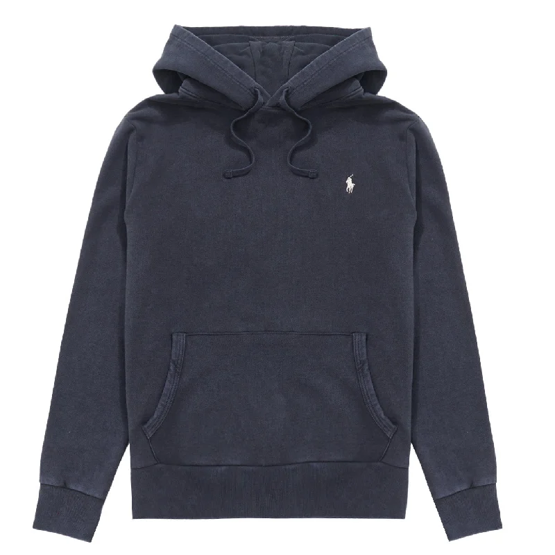 men's casual sweatshirts -Polo Ralph Lauren Loopback Fleece Hoodie Faded Black Canvas