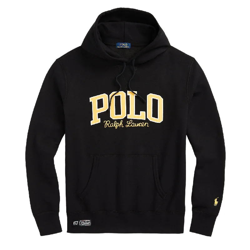 men's fleece-lined sweatshirts -Polo Ralph Lauren The RL Fleece Logo Hoodie Polo Black