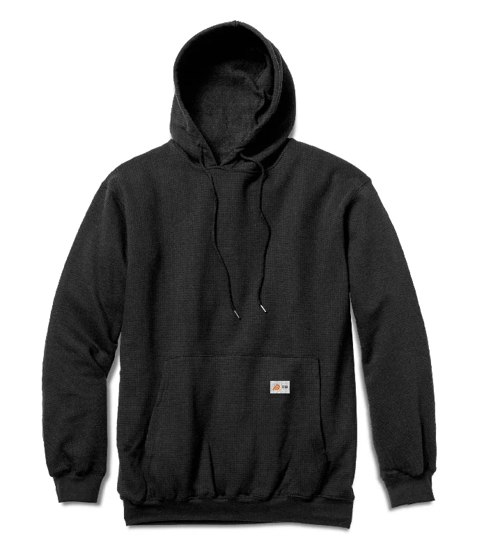 comfortable hoodies for men -Rasco FR Black FR Polartec Pullover Hoodie FR2102UBK