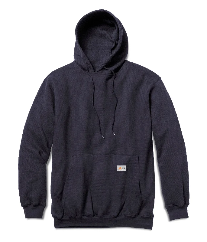 zip-up hoodies for men -Rasco FR Navy FR Polartec Pullover Hoodie FR2102UNV