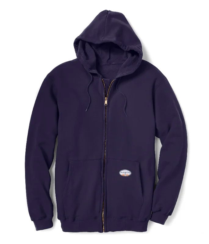 men's fashion hoodies -Rasco FR Navy FR Zip Front Hoodie W Removable Hood