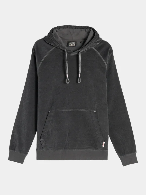 athletic-inspired sweatshirts for men -Regular-fit corduroy hoodie