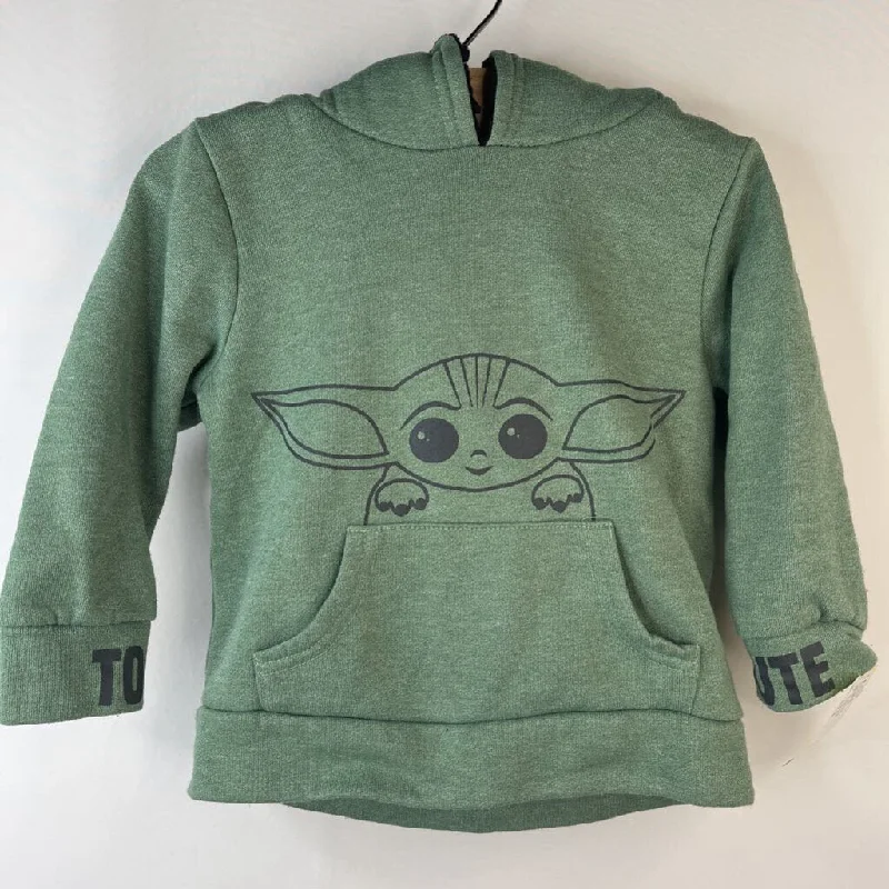 embroidered hoodies for men -Size 3: Star Wars Green Baby Grogu Sherpa Lined Eared Hoodie