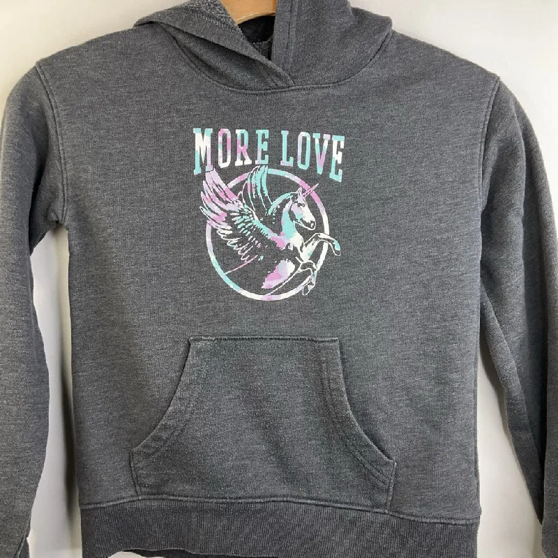 men's hoodies for winter -Size 7: So Grey Turquoise/Pink/Lavender Unicorn 'More Love' Hoodie