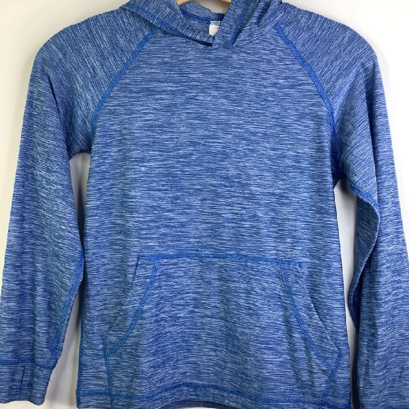 plain hoodies for men -Size 8 (130): Hanna Andersson Blue Heathered Athletic Hoodie