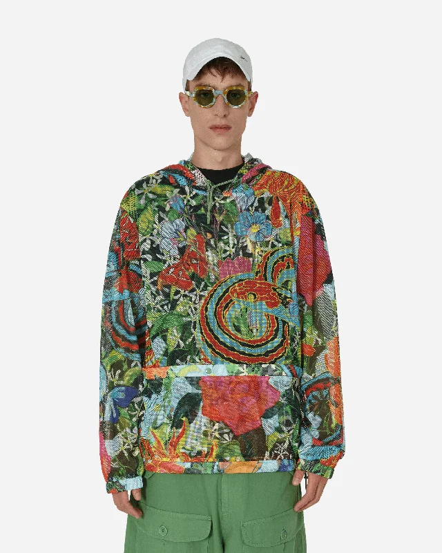 premium sweatshirts for men -Camo Print Mesh Pullover Hoodie Multicolor