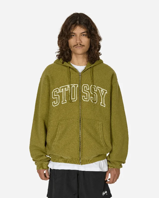 stylish men's hoodies -Outline Zip Hoodie Olive