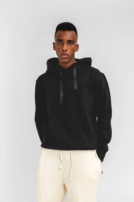 hoodies for men with pockets -Supersoft Basic Hoodie in Black