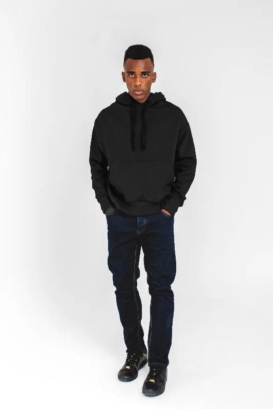 men's long sleeve hoodies -Supersoft Oversized Hoodie in Black