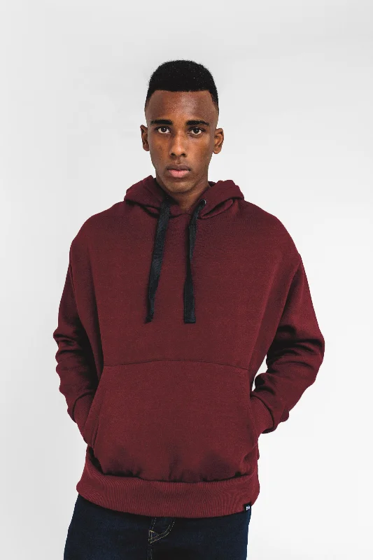 men's fashion hoodies -Supersoft Oversized Hoodie in Maroon