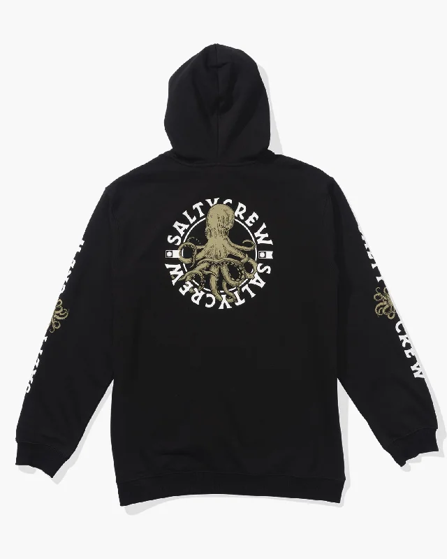 men's vintage hoodies -Tentacles Fleece Hoodie - Black