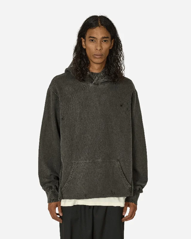 cool sweatshirts for men -Dameged Hoodie Charcoal