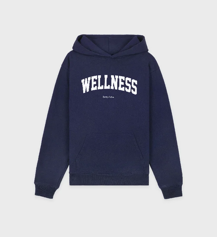 men's fleece sweatshirts -Wellness Ivy Hoodie - Navy/White