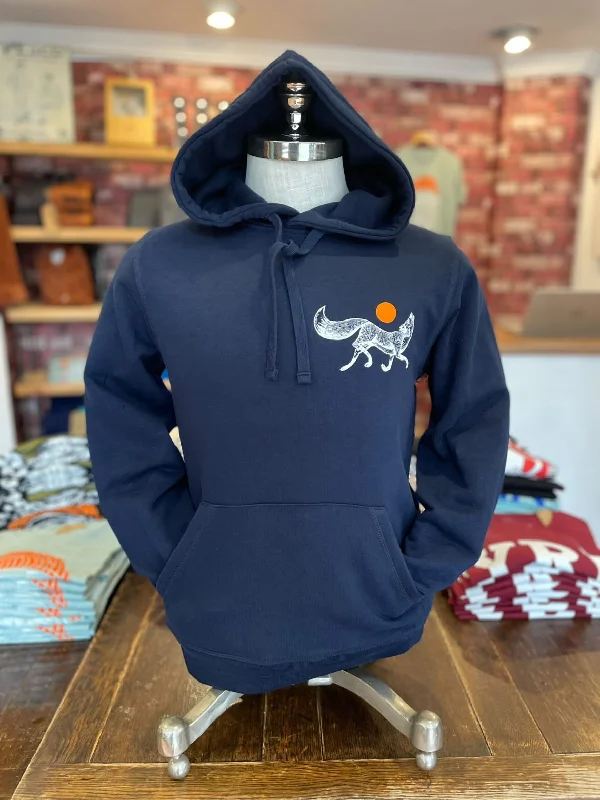 oversized hoodies for men -Winstons - Fox Hoodie - Dark Navy