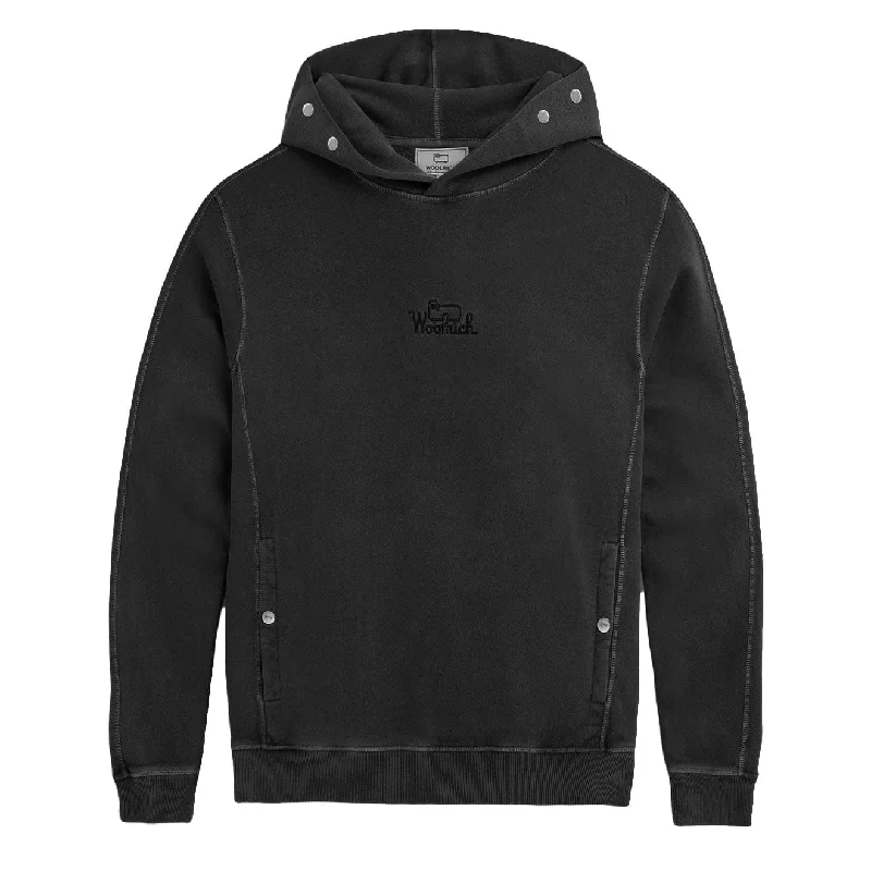 men's hoodies for layering -Woolrich American Hoodie Black